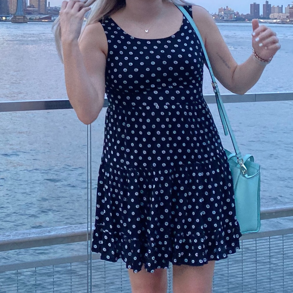 Black & white spotted dress